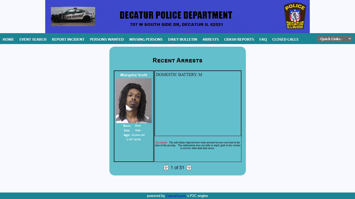 Recent Arrests - Decatur Police Department P2C